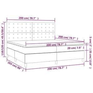 Letto a Molle Materasso e LED Blu 200x200cm in Tessuto cod mxl 34231