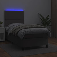 Giroletto Molle con Materasso e LED Grigio 100x200cm Similpelle 3135871