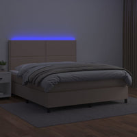 Giroletto Molle Materasso e LED Cappuccino 160x200cm Similpelle cod mxl 62923