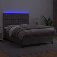 Giroletto Molle con Materasso e LED Grigio 140x200cm Similpelle 3135949