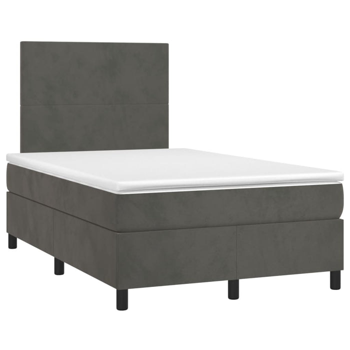 Letto a Molle con Materasso e LED Grigio Scuro 120x200 cm cod mxl 65288