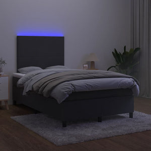 Letto a Molle con Materasso e LED Nero 120x200 cm in Velluto cod mxl 61303