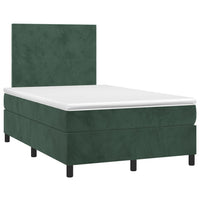 Letto a Molle con Materasso e LED Verde Scuro 120x200cm Velluto 3135996