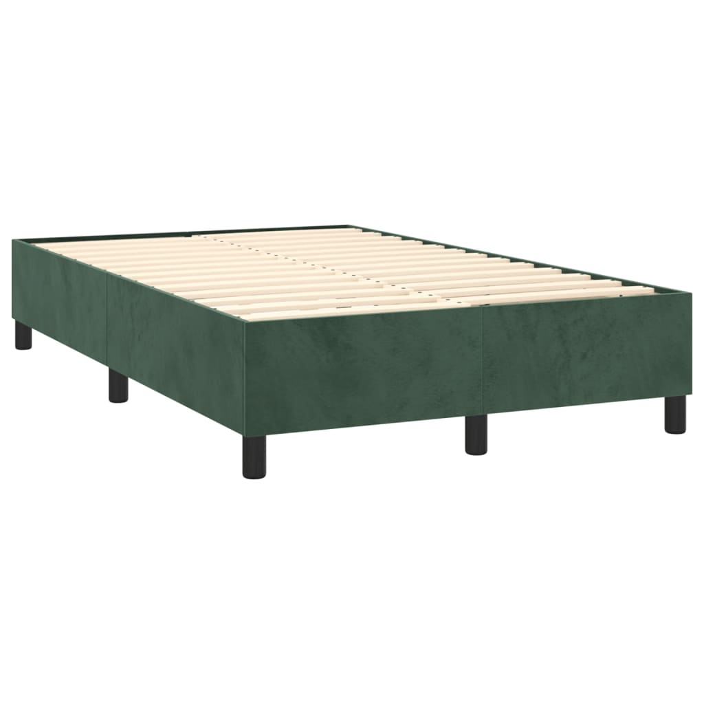 Letto a Molle con Materasso e LED Verde Scuro 120x200cm Velluto 3135996