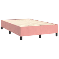 Letto a Molle con Materasso e LED Rosa 120x200 cm in Velluto 3135998