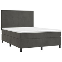 Letto a Molle con Materasso e LED Grigio Scuro 140x190 cmcod mxl 123004