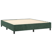 Letto a Molle con Materasso e LED Verde Scuro 160x200cm Velluto 3136014