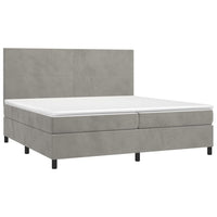 Letto a Molle Materasso e LED Grigio Chiaro 200x200 cm Velluto cod mxl 65193