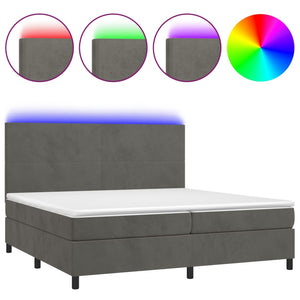 Letto a Molle con Materasso e LED Grigio Scuro 200x200 cm cod mxl 59710