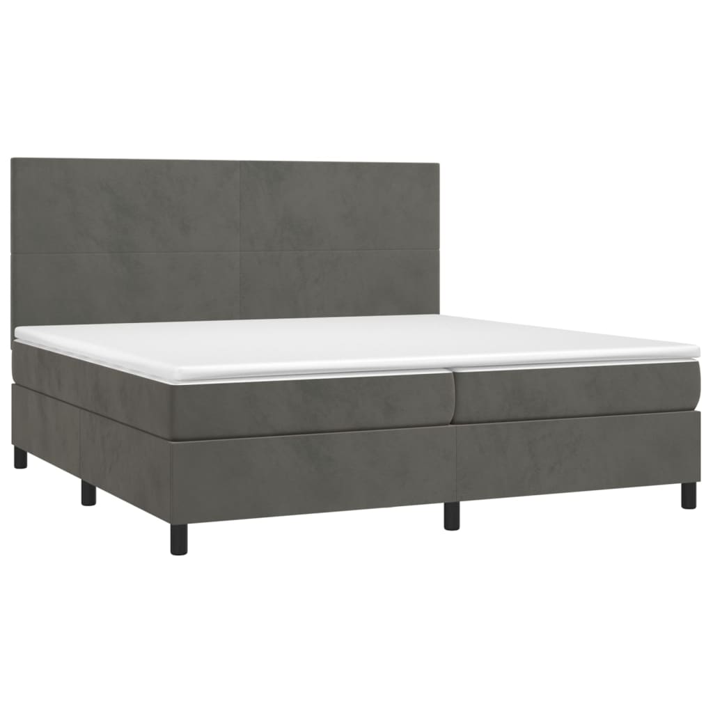 Letto a Molle con Materasso e LED Grigio Scuro 200x200 cm cod mxl 59710