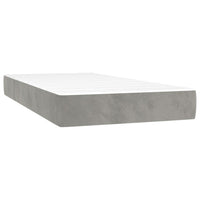 Letto a Molle Materasso e LED Grigio Chiaro 90x190 cm Velluto 3136035