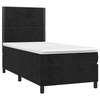 Letto a Molle con Materasso e LED Nero 90x190 cm in Vellutocod mxl 123008