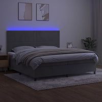 Letto a Molle Materasso e LED Grigio Chiaro 200x200 cm Velluto cod mxl 54600