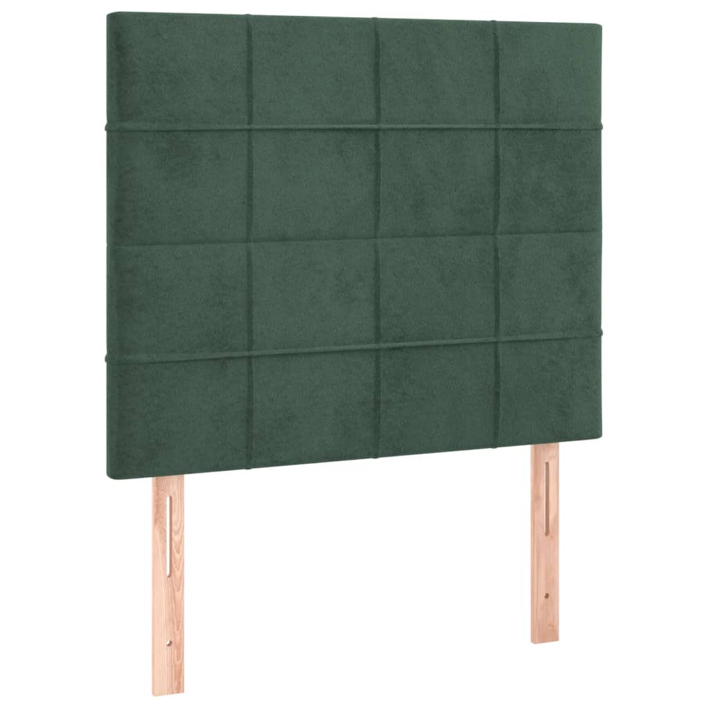 Letto a Molle con Materasso e LED Verde Scuro 80x200cm Velluto 3136092