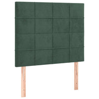 Letto a Molle con Materasso e LED Verde Scuro 80x200cm Velluto 3136092