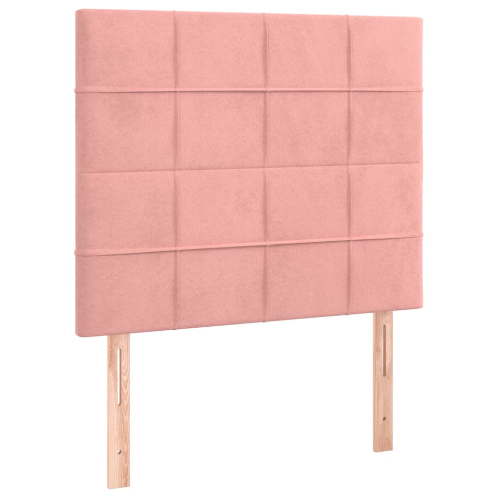 Letto a Molle con Materasso e LED Rosa 80x200 cm in Velluto 3136094