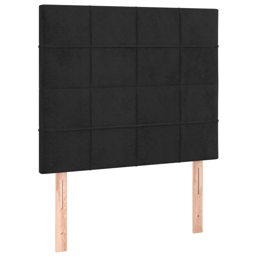 Letto a Molle con Materasso e LED Nero 90x190 cm in Velluto 3136097