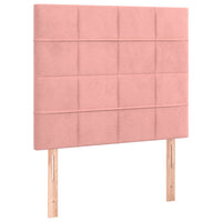 Letto a Molle con Materasso e LED Rosa 100x200 cm in Velluto 3136112