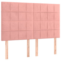 Letto a Molle con Materasso e LED Rosa 140x190 cm in Velluto 3136124