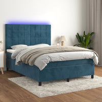 Letto a Molle con Materasso e LED Blu Scuro 140x200 cmcod mxl 75102