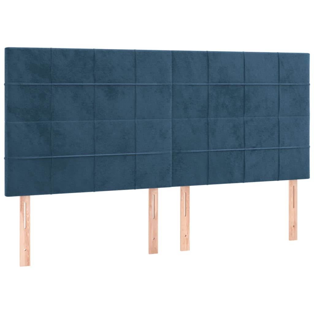 Letto a Molle con Materasso e LED Blu Scuro 160x200 cm 3136135