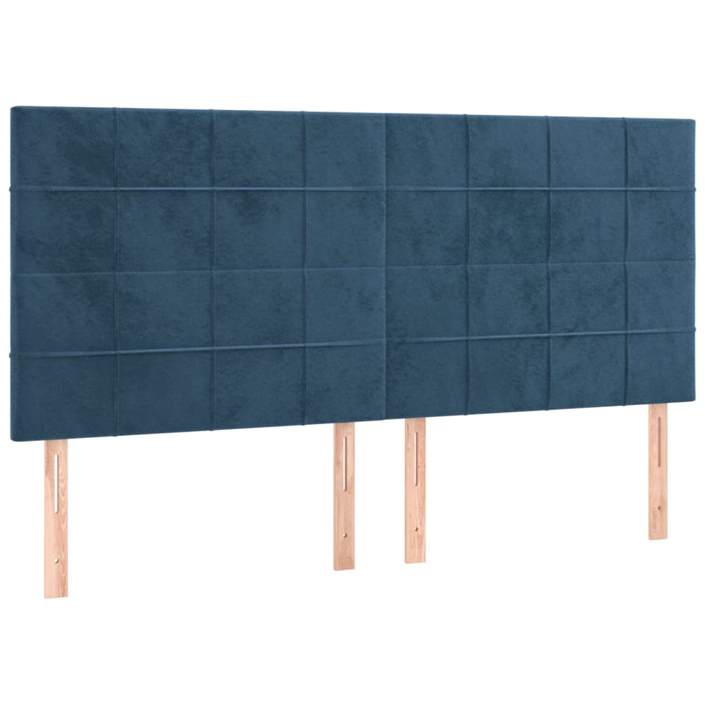 Letto a Molle con Materasso e LED Blu Scuro 180x200 cm 3136141