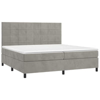 Letto a Molle Materasso e LED Grigio Chiaro 200x200 cm Velluto cod mxl 64878