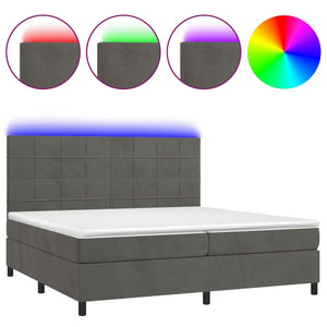 Letto a Molle con Materasso e LED Grigio Scuro 200x200 cm cod mxl 59022