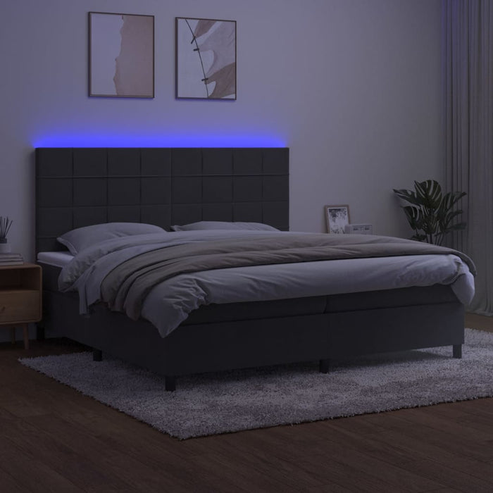 Letto a Molle con Materasso e LED Grigio Scuro 200x200 cm cod mxl 59022