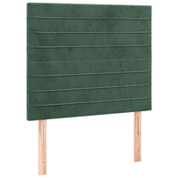 Letto a Molle con Materasso e LED Verde Scuro 80x200cm Velluto cod mxl 55953