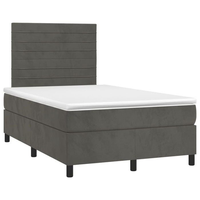 Letto a Molle con Materasso e LED Grigio Scuro 120x200 cm cod mxl 58167