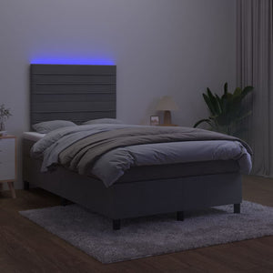 Letto a Molle con Materasso e LED Grigio Scuro 120x200 cm cod mxl 58167