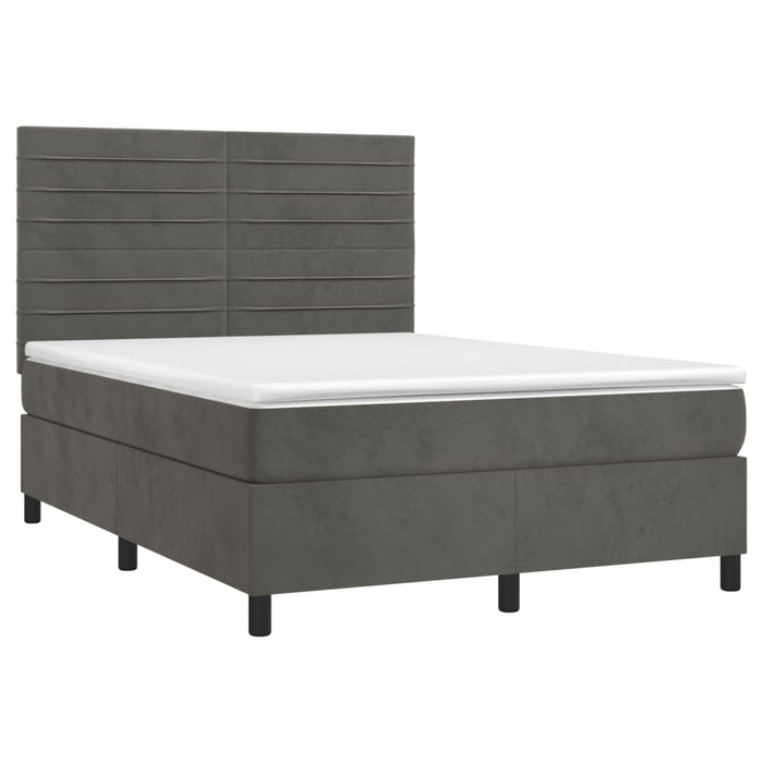 Letto a Molle con Materasso e LED Grigio Scuro 140x190 cmcod mxl 99089