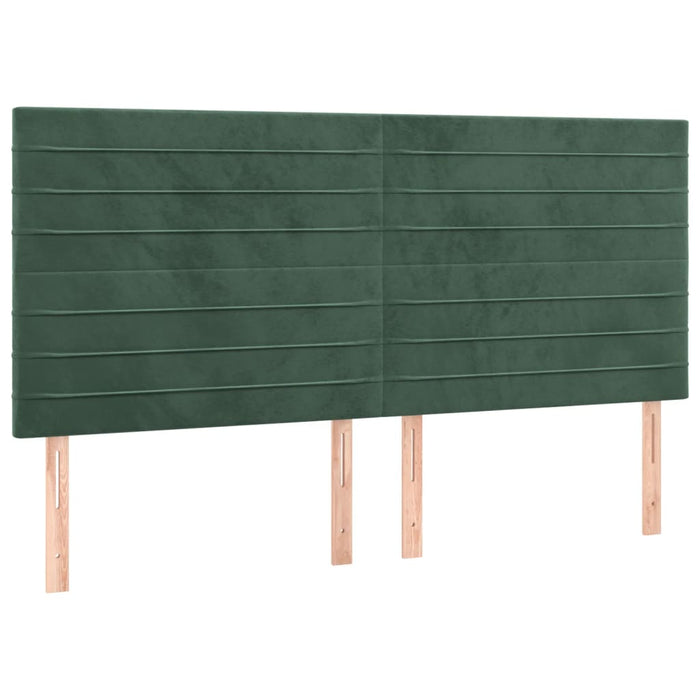 Letto a Molle con Materasso e LED Verde Scuro 200x200cm Velluto 3136206