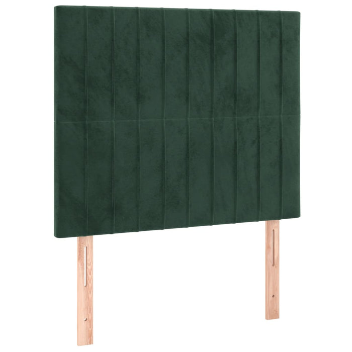 Letto a Molle con Materasso e LED Verde Scuro 80x200cm Velluto 3136212