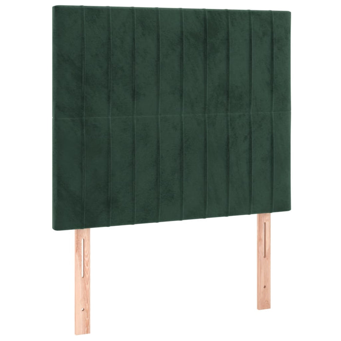 Letto a Molle con Materasso e LED Verde Scuro 100x200cm Velluto 3136230