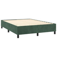 Letto a Molle con Materasso e LED Verde Scuro 140x190cm Velluto 3136242