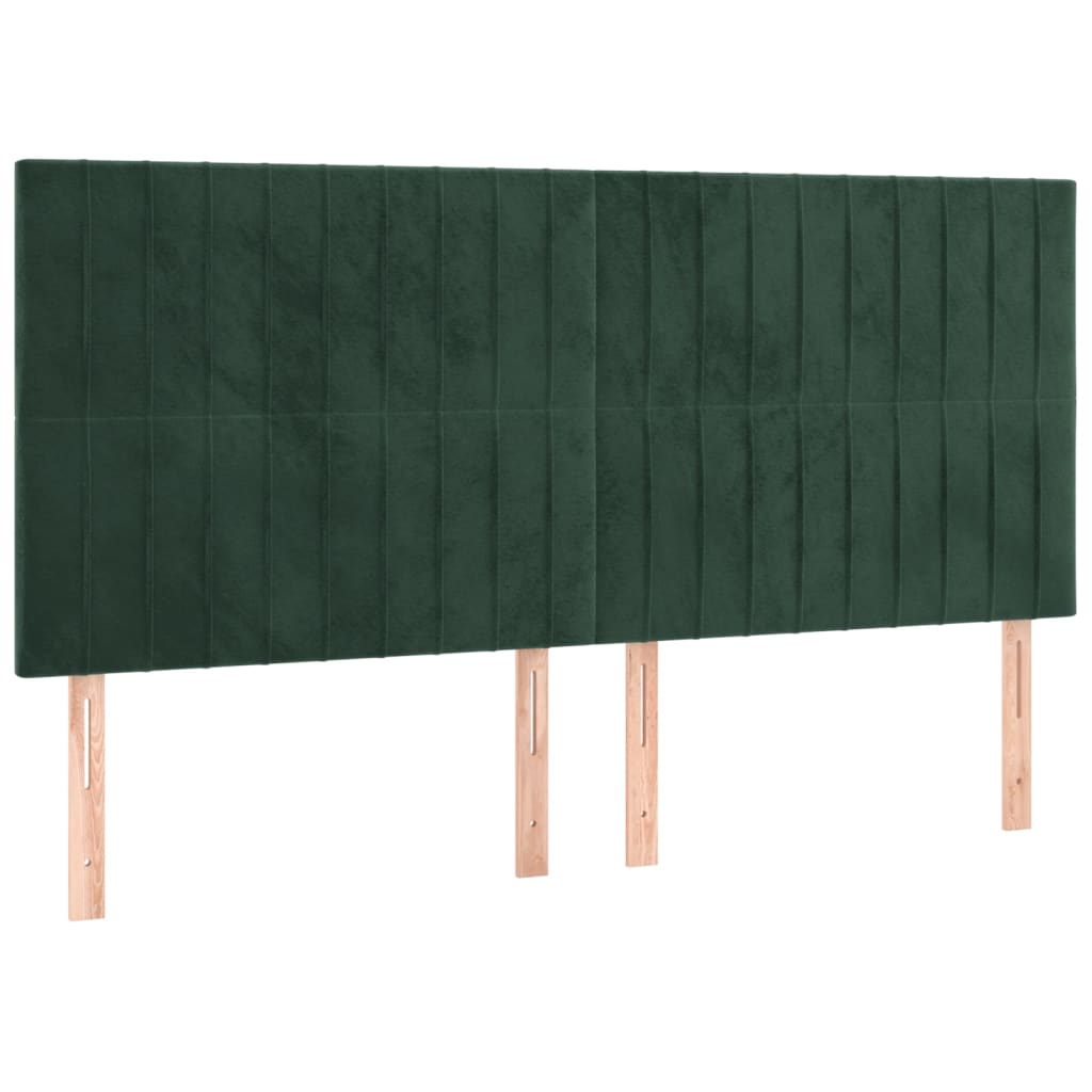 Letto a Molle con Materasso e LED Verde Scuro 180x200cm Velluto 3136260