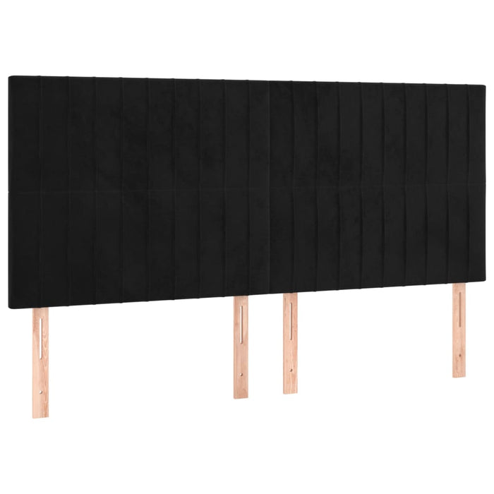 Letto a Molle con Materasso e LED Nero 200x200 cm in Velluto cod mxl 61843