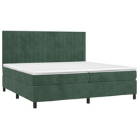 Letto a Molle con Materasso e LED Verde Scuro 200x200cm Velluto cod mxl 57263