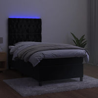 Letto a Molle con Materasso e LED Nero 80x200 cm in Velluto 3136271