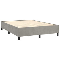 Letto a Molle Materasso e LED Grigio Chiaro 140x190 cm Velluto 3136299