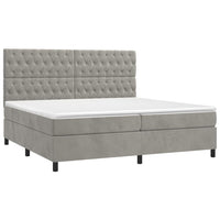 Letto a Molle Materasso e LED Grigio Chiaro 200x200 cm Velluto 3136323