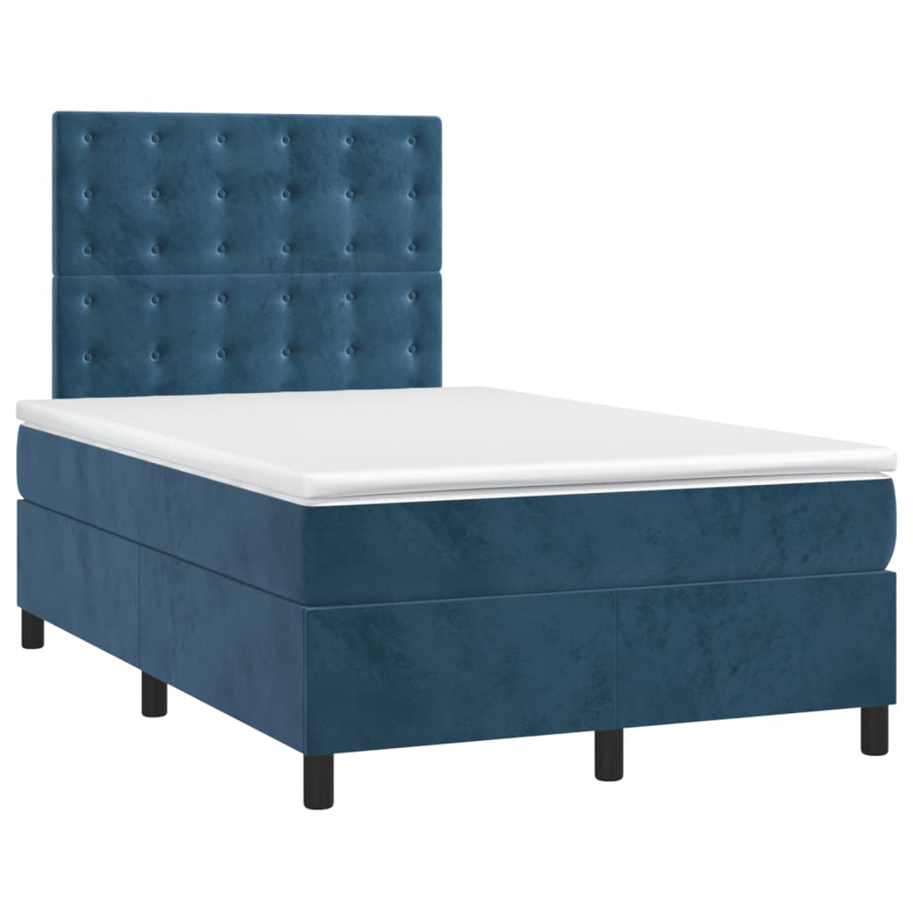 Letto a Molle con Materasso e LED Blu Scuro 120x200cm 3136357