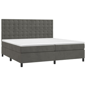 Letto a Molle con Materasso e LED Grigio Scuro 200x200 cm cod mxl 65379