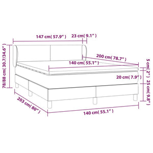 Giroletto a Molle con Materasso Marrone Scuro 140x200cm Tessuto cod mxl 39454