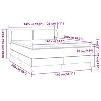 Giroletto a Molle con Materasso Grigio Chiaro 140x200cm Tessuto cod mxl 47236