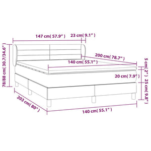 Giroletto a Molle con Materasso Marrone Scuro 140x200cm Tessuto cod mxl 39436