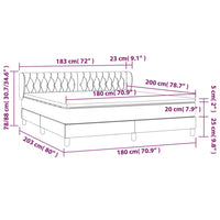 Giroletto a Molle con Materasso Grigio Chiaro180x200 cm Tessuto cod mxl 62418