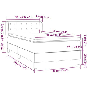 Giroletto a Molle con Materasso Tortora 90x190 cm in Tessuto cod mxl 33699